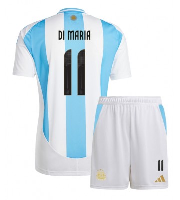 Argentina Angel Di Maria #11 Replika Babytøj Hjemmebanesæt Børn Copa America 2024 Kortærmet (+ Korte bukser)